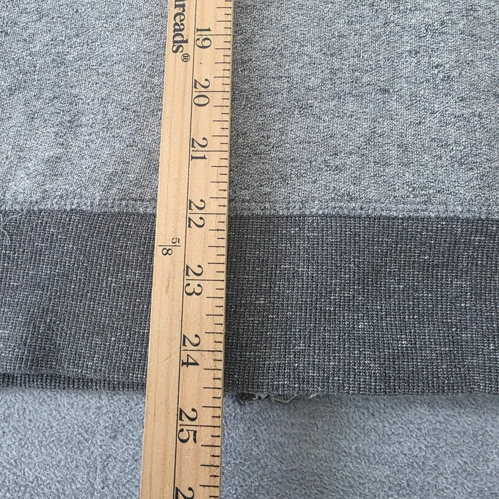 Faherty Mens Heather Grey Full Zip Colorblock Fleece Hoodie Sweatshirt Medium